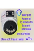 Urfakent Çift Kameralı Dome Wifi Kamera Kapı Girişi Iç Ortam Ve Asansör Kamerası - 8