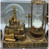 Dekoratif Kar Küresi ve Kum Saati GOLD - 2