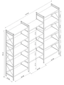 Dizayn Motion Dekoratif Maxi Kitaplık Dosya Rafı Çok Amaçlı 14 Raflı Kitaplık 150 Cm Çam thumbnail 7