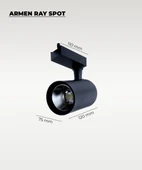 Armen 2 Adet Siyah Kasa Beyaz Işık Ray Spot Set  ve 1 Metre Ray Set - 2