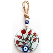 Lale Çiçeği Desenli Füzyon Cam Duvar Dekoru - 1