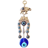 Kurdeleli Nazar Boncuklu Filli Nallı Gümüş Kaplama Duvar Süsü - 1