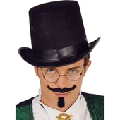 Yetişkinler İçin Siyah Renk Ringmaster Sihirbaz Şapkası Silindir Şapka - 1