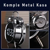 Valkyrie LED Ekranlı Analog Alarmlı Masa Saati Çalar Saat Pil Dereceli Çift Alarmlı Dijital Saat Gümüş - 9