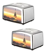 Masa üstü krom yatay dispenser peçetelik - flosoft 2 li peçetelik f031 - 1