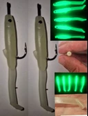 Eagenset İğneli Silikon Balık Fosforlu Glow Luminous Karanlıkta Parlayan İğneli Yapay Yem 5 cm 2 Adet - 2