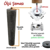4 Adet Ahşap Ayak 12 Cm Beyaz M8 Civatalı Bağlantı Aparatlı Dolap Mobilya Koltuk Kanepe Destek Ayağı Ayakları - 3