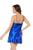 Saks Mavi Saten Gecelik - M-264 - 5