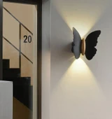 Elektrikle Çalışır, 6 Watt GÜN IŞIĞI  Ledli Kelebek Duvar Aplik İç ve Dış Mekan IP65 Led Duvar Aplik - 6