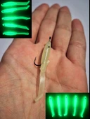 Eagenset İğneli Silikon Balık Fosforlu Glow Luminous Karanlıkta Parlayan İğneli Yapay Yem 5 cm 2 Adet - 1