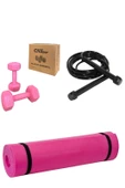 CKSpor Süper Set Siyah Yoga Pilates Matı + Atlama İpi + 1x2 Siyah Dambıl - 2