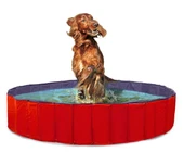 Karlıe Köpek Havuzu 80cm Çap Mavi Kırmızı - 1