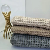 Kaf Kumaş  Büyük Kareli Waffle Pike Bornozluk Kumaş | 100% Pamuk | BW-04 thumbnail 2