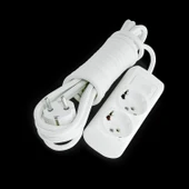 Grup Priz Kablolu 2'li Topraklı Fiş Çoğaltıcı 1 Metre Çoklu Asmalı Uzatma Kablosu Anahtarsız - 5