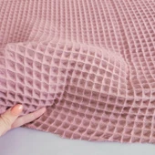 Kaf Kumaş  Büyük Kareli Waffle Pike Bornozluk Kumaş | 100% Pamuk | BW-26 thumbnail 2