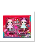 Antonella 2'li Figür Oyuncak Kaykaylı Bisikletli Antonella Bebekler 7 cm - 1
