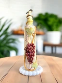 500 ML Kil Kabartma Uygulama Akdeniz ve Ege Dokunuşu El Yapımı Zeytinyağı & Üzüm Sirke Şişeleri, Yağdanlık - 1