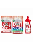Boron Temizlik Seti 3 Lü; Renkliler Toz 4 Kg+beyaz Toz 4 Kg+ 1 Adet El Bulaşık Deterjanı+ Parlatıcı - 1
