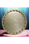 Lüx Yuvarlak Tepsi İşlemeli 21x21 Tepsi - 1