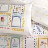 Taç Ranforce Çarşafı Lastikli Tek Kişilik Nevresim Takımı-Vario Sarı thumbnail 2