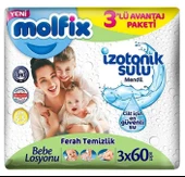 Molfix İzotonik Sulu Ferah Temizlik Islak Havlu Mendil 3lü 180 Yaprak - 1