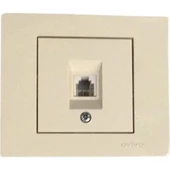 OVİVO GRANO KREM NÜMERİS TELEFON PRİZİ RJ11-CAT3 (ÜRÜN ÇERÇEVESİZDİR) - 1