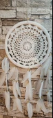 Düş Kapanı Makrome Dreamcatcher Ekru Kuş Tüyü Rüya Kapanı Duvar Süsü Elişi - 2
