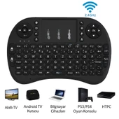 Akıllı TV ve Android Cihazlar için Kablosuz RGB Aydınlatmalı Mini Klavye Uzaktan Kumanda - 1