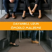 Beylini Çelik Halı Kaymaz Dayanıklı Kesilebilir Yoğun Trafik Alanları Ofis Iş Yolluk Araç Oto Paspası Zemin Döşeme Lateks Taban 9mm Kalınlık Kahverengi - 5