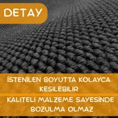 Beylini Çelik Halı Kaymaz Dayanıklı Kesilebilir Yoğun Trafik Alanları Ofis Iş Yolluk Araç Oto Paspası Zemin Döşeme Lateks Taban 9mm Kalınlık Antrasit - 3