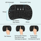 Akıllı TV ve Android Cihazlar için Kablosuz RGB Aydınlatmalı Mini Klavye Uzaktan Kumanda - 6