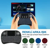 Akıllı TV ve Android Cihazlar için Kablosuz RGB Aydınlatmalı Mini Klavye Uzaktan Kumanda - 3