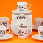 Porsima 05 Porselen 12 Parça Türk Kahve Fincan Takımı 90ml - 2