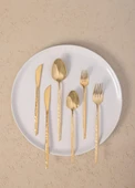 The Mia Shiny Çatal Kaşık Bıçak Takımı Gold 36 Parça - 5