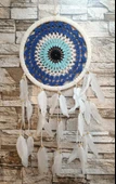 Düş Kapanı Makrome Dreamcatcher Nazar Boncuk Kuş Tüyü Rüya Kapanı Duvar Süsü Elişi - 4