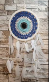 Düş Kapanı Makrome Dreamcatcher Nazar Boncuk Kuş Tüyü Rüya Kapanı Duvar Süsü Elişi - 1