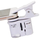 60x Mini Cep Telefonu Için Mandallı Mikroskop Uv Ledli Büyüteç Model Al2431 - 6