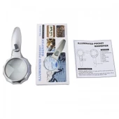 4x 6 Led Işık Aydınlatma 75mm Optik Lens El Büyüteç - 3