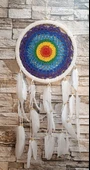 Düş Kapanı Makrome Dreamcatcher Gökkuşağı Kuş Tüyü Rüya Kapanı Duvar Süsü Elişi - 1