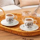 Porsima 05 Porselen 12 Parça Türk Kahve Fincan Takımı 90ml - 1