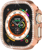 Apple Watch Ultra Ultra 2 49mm Uyumlu Tek Sıra Parlak Taşlı Rubber Kasa Kapak - 6