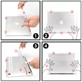 Macbook Air M2 M3 M4 13.6 A2681 A3113 A3240 Uyumlu Kılıf Kristal Şeffaf Kapak Kılıf Koruma - 2