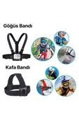 GoPro Aksiyon Kamera ve Telefon ile Uyumlu Kafa ve Göğüs Bandı Askı Seti - 2