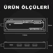 Type-C 3X Usb 3.0 Hub Pd HDMI Şarj Girişli Hub Çevirici Adaptör SW5H - 7