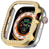 Apple Watch 10. Nesil 46mm Uyumlu Parlak Taşlı 360 Tam Koruma Kapak Kılıf - 5