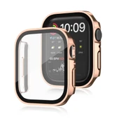 Apple Watch 6 7 8 9 44mm 45mm Uyumlu Rubber Kasa Ekran Koruyucu 360 Kılıf Kapak - 11