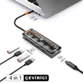 Type-c 4 X Usb 3.0 Hub Pd Şarj Girişli Hub Çevirici Adaptör SW4U - 3
