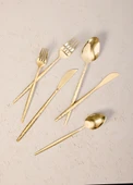 The Mia Shiny Çatal Kaşık Bıçak Takımı Gold 24 Parça - 6