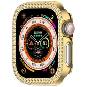 Apple Watch 10. Nesil 42mm Uyumlu Parlak Taşlı 360 Tam Koruma Kapak Kılıf - 4
