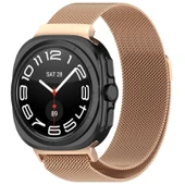 Samsung Galaxy Watch 7 Ultra Uyumlu Metal Hasır Manyetik Kordon Kayış - 7